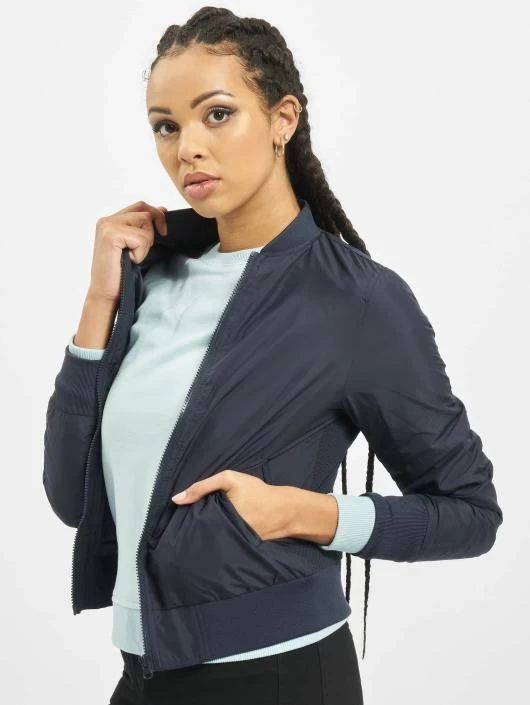 URBAN CLASSICS Damen Bomberjacke Ladies Light In Blau 3 URBAN CLASSICS Damen Bomberjacke Ladies Light In Blau