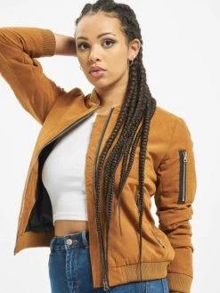 URBAN CLASSICS Damen Bomberjacke Ladies Peached In Braun