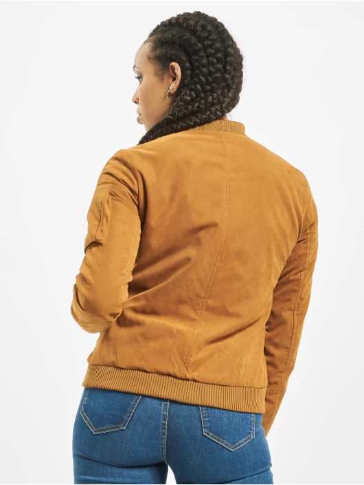 URBAN CLASSICS Damen Bomberjacke Ladies Peached In Braun 4 URBAN CLASSICS Damen Bomberjacke Ladies Peached In Braun – Bild 2