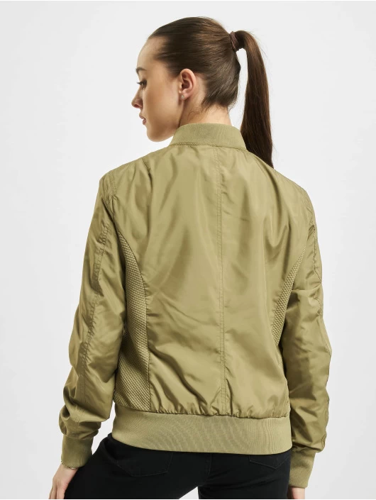 URBAN CLASSICS Damen Bomberjacke Light Bomber In Khaki 4 URBAN CLASSICS Damen Bomberjacke Light Bomber In Khaki – Bild 2