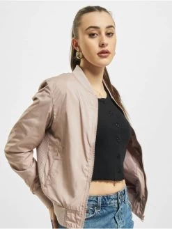 URBAN CLASSICS Damen Bomberjacke Light Bomber In Rosa