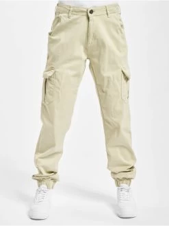 URBAN CLASSICS Damen Cargohose High Waist In Beige