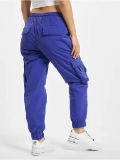 URBAN CLASSICS Damen Cargohose Ladies High Waist Crinkle Nylon In Blau -Modegeschäft für Damen urban classics cargohose blau 798920 1