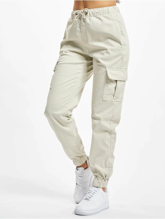 URBAN CLASSICS Damen Cargohose Ladies High Waist Comfort Jogging In Khaki 3 URBAN CLASSICS Damen Cargohose Ladies High Waist Comfort Jogging In Khaki