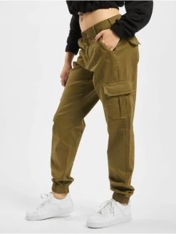 URBAN CLASSICS Damen Cargohose High Waist Cargo In Olive