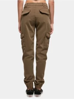 URBAN CLASSICS Damen Cargohose Ladies Cotton Twill Utility In Olive -Modegeschäft für Damen urban classics cargohose olive 917821 1