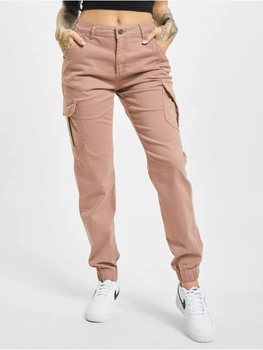 URBAN CLASSICS Damen Cargohose High Waist In Rosa 4 URBAN CLASSICS Damen Cargohose High Waist In Rosa – Bild 2