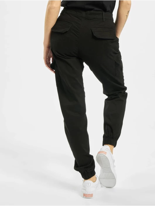URBAN CLASSICS Damen Cargohose Ladies High Waist Cargo In Schwarz 4 URBAN CLASSICS Damen Cargohose Ladies High Waist Cargo In Schwarz – Bild 2