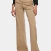 URBAN CLASSICS Damen Chino Ladies High Waist Wide Leg In Beige -Modegeschäft für Damen urban classics chino beige 917810