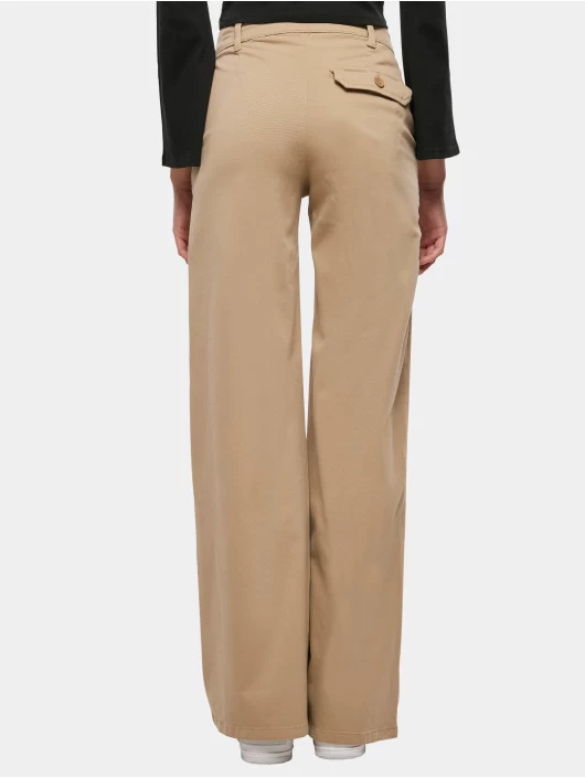 URBAN CLASSICS Damen Chino Ladies High Waist Wide Leg In Beige 4 URBAN CLASSICS Damen Chino Ladies High Waist Wide Leg In Beige – Bild 2