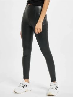 URBAN CLASSICS Damen Chino Ladies Faux In Schwarz