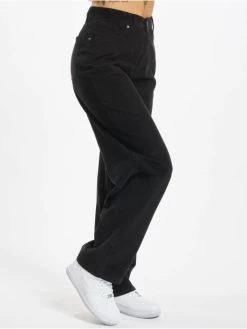 URBAN CLASSICS Damen Chino Ladies High Waist 90´s Wide Leg Corduroy In Schwarz