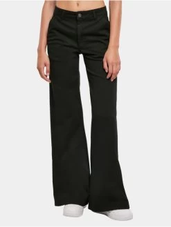 URBAN CLASSICS Damen Chino Ladies High Waist Wide Leg In Schwarz