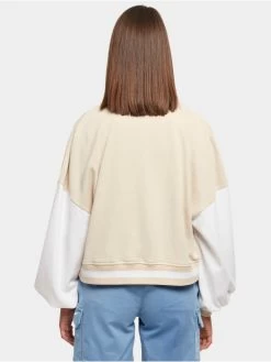 URBAN CLASSICS Damen College Jacke Ladies Oversized 2 Tone In Beige -Modegeschäft für Damen urban classics college jacke beige 956743 1