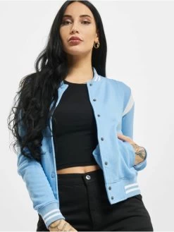 URBAN CLASSICS Damen College Jacke Inset College In Blau