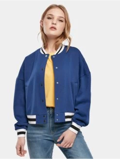 URBAN CLASSICS Damen College Jacke Ladies Oversized In Blau
