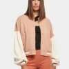 URBAN CLASSICS Damen College Jacke Ladies Oversized 2 Tone In Rosa -Modegeschäft für Damen urban classics college jacke rosa 952279
