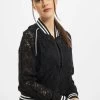 URBAN CLASSICS Damen College Jacke Ladies Lace College In Schwarz