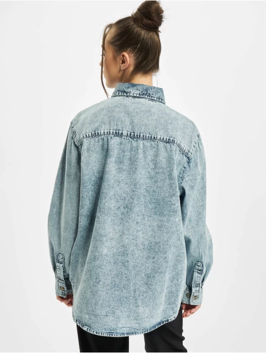 URBAN CLASSICS Damen Hemd Oversized In Blau 4 URBAN CLASSICS Damen Hemd Oversized In Blau – Bild 2