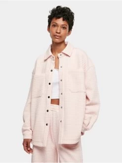 URBAN CLASSICS Damen Hemd Ladies Quilted In Pink