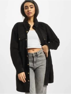 URBAN CLASSICS Damen Hemd Ladies Long In Schwarz