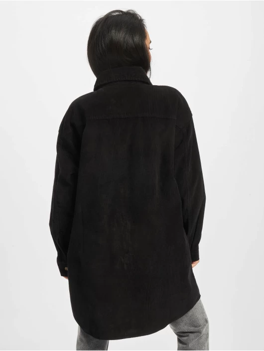 URBAN CLASSICS Damen Hemd Ladies Long In Schwarz 4 URBAN CLASSICS Damen Hemd Ladies Long In Schwarz – Bild 2