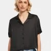 URBAN CLASSICS Damen Hemd Ladies SS Viscose Satin Resort In Schwarz 1 URBAN CLASSICS Damen Hemd Ladies SS Viscose Satin Resort In Schwarz -Modegeschäft für Damen urban classics hemd schwarz 900866