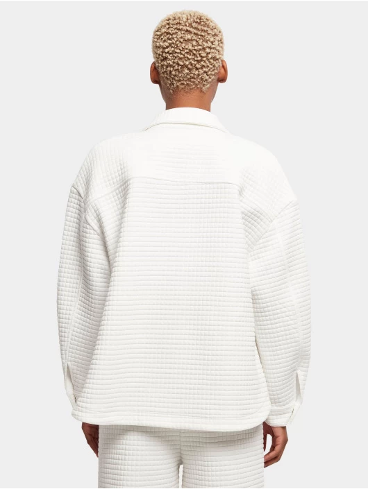 URBAN CLASSICS Damen Hemd Ladies Quilted Sweat In Weiß 4 URBAN CLASSICS Damen Hemd Ladies Quilted Sweat In Weiß – Bild 2