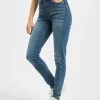 URBAN CLASSICS Damen High Waist Jeans Ladies Skinny High Waist In Blau