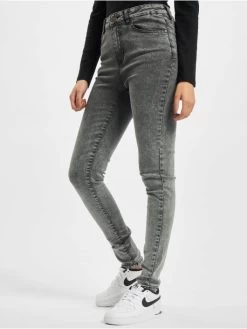 URBAN CLASSICS Damen High Waist Jeans Ladies High Waist Skinny In Schwarz