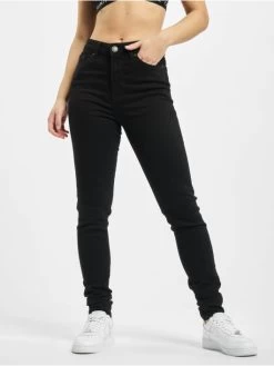 URBAN CLASSICS Damen High Waist Jeans Ladies High Waist In Schwarz