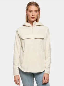 URBAN CLASSICS Damen Hoody Ladies Polar Fleece Pull Over In Beige