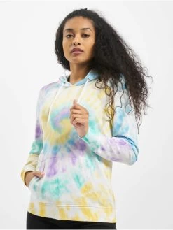 URBAN CLASSICS Damen Hoody Ladies Tie Dye In Bunt