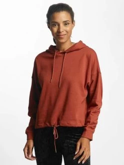URBAN CLASSICS Damen Hoody Oversized Gathering In Rot
