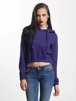 URBAN CLASSICS Damen Hoody Interlock Short In Violet