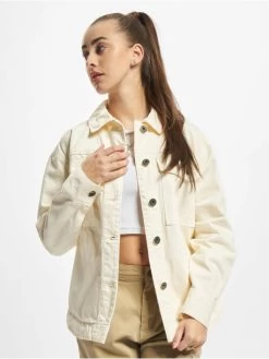 URBAN CLASSICS Damen Jeansjacken Ladies Oversized In Beige