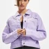 URBAN CLASSICS Damen Jeansjacken Ladies Short Boxy Worker In Violet -Modegeschäft für Damen urban classics jeansjacken violet 899387
