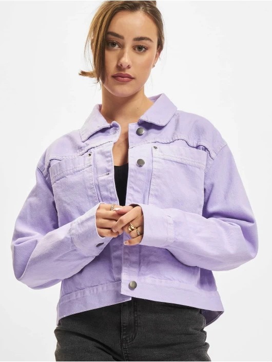 URBAN CLASSICS Damen Jeansjacken Ladies Short Boxy Worker In Violet 3 URBAN CLASSICS Damen Jeansjacken Ladies Short Boxy Worker In Violet