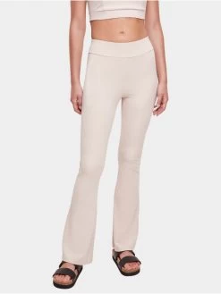 URBAN CLASSICS Damen Legging Ladies Recycled High Waist Flared In Khaki