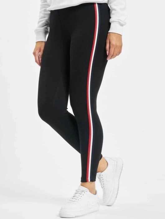 URBAN CLASSICS Damen Legging 3-Tone Tape In Schwarz 3 URBAN CLASSICS Damen Legging 3-Tone Tape In Schwarz