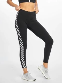 URBAN CLASSICS Damen Legging Side Check In Schwarz