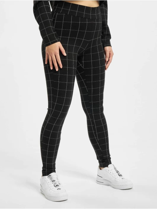 URBAN CLASSICS Damen Legging Ladies Check High Waist In Schwarz 3 URBAN CLASSICS Damen Legging Ladies Check High Waist In Schwarz