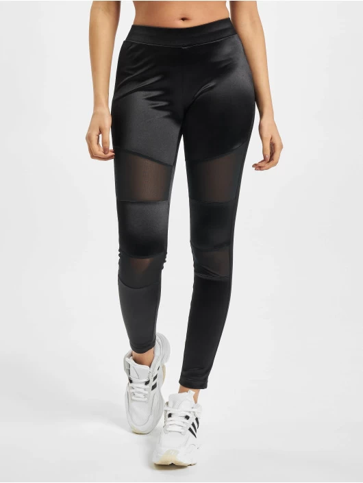 URBAN CLASSICS Damen Legging Ladies Shiny Tech Mesh In Schwarz 3 URBAN CLASSICS Damen Legging Ladies Shiny Tech Mesh In Schwarz