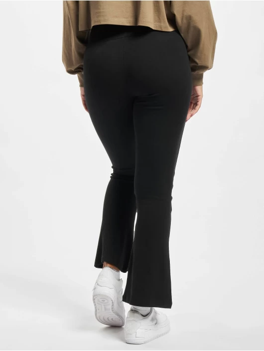 URBAN CLASSICS Damen Legging Ladies Organic Interlock Bootcut In Schwarz 4 URBAN CLASSICS Damen Legging Ladies Organic Interlock Bootcut In Schwarz – Bild 2