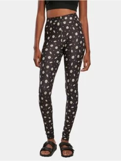 URBAN CLASSICS Damen Legging Ladies Soft Aop In Schwarz