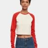 URBAN CLASSICS Damen Longsleeve Ladies Organic Cropped Retro Baseball In Beige 1 URBAN CLASSICS Damen Longsleeve Ladies Organic Cropped Retro Baseball In Beige -Modegeschäft für Damen urban classics longsleeve beige 917949