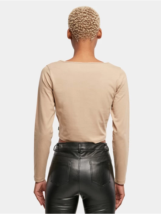URBAN CLASSICS Damen Longsleeve Ladies Organic Cropped In Beige 4 URBAN CLASSICS Damen Longsleeve Ladies Organic Cropped In Beige – Bild 2