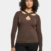 URBAN CLASSICS Damen Longsleeve In Braun 1 URBAN CLASSICS Damen Longsleeve In Braun -Modegeschäft für Damen urban classics longsleeve braun 918083