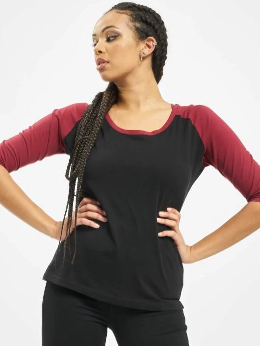 URBAN CLASSICS Damen Longsleeve Ladies 3/4 Contrast Raglan In Schwarz 3 URBAN CLASSICS Damen Longsleeve Ladies 3/4 Contrast Raglan In Schwarz