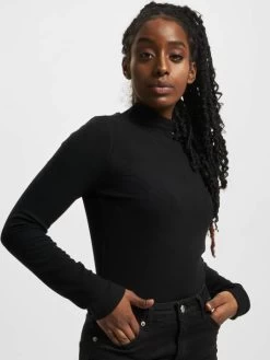 URBAN CLASSICS Damen Longsleeve Turtleneck In Schwarz